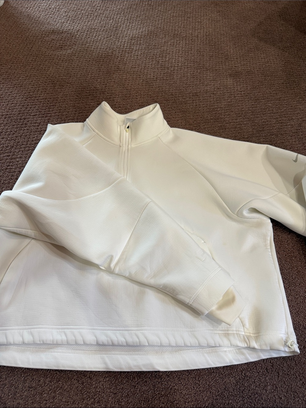 Nike White Quarter-Zip Pullover Sweatshirt